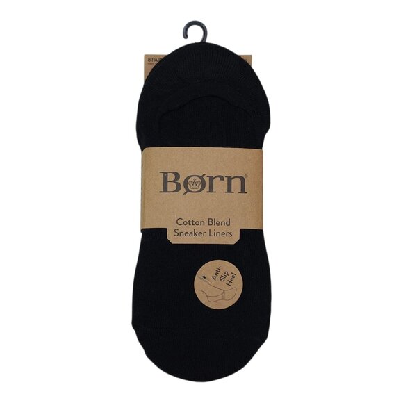 Born Cotton Blend Sneaker Liners Socks Womens Shoe Size 4-10 Anti-Slip Heel Grip - Picture 1 of 11